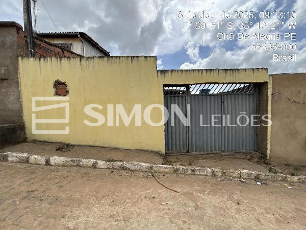 Imagem do imóvel CHA DE ALEGRIA/PE, LT RES NOVA CHA DE ALEGRIA, RUA PROJETADA F, N. SN, CASA, 50,36M² DE ÁREA PRIVATIVA, 126M² DE ÁREA DO TERRENO, 2 QTS, WC, SL, COZINHA, TERRAÇO, IPTU: 01080510203001, MATRÍCULA: 274,