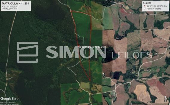 Imagem do imóvel IMÓVEL RURAL, Lote nº 75, da Gleba nº 06, situado no imóvel denominado NOVA PERSEVERANÇA, localizado na Linha Água Verde, em Marmeleiro/PR, com área de 264.179,00 m², equivalente a 26,4179 hectares, o