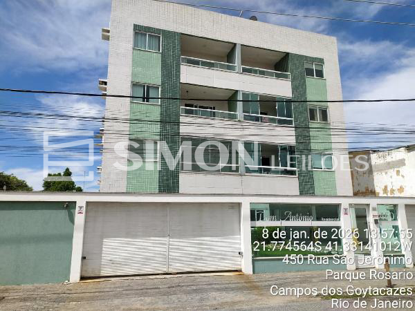 Imagem do imóvel CAMPOS DOS GOYTACAZES/RJ, RUA SAO JERONIMO, N. 450, Apto. 104, BL 02, PARQUE ROSARIO, APARTAMENTO, 83,49M² DE ÁREA PRIVATIVA, 2 QTS, A.SERV, WC, SL, COZINHA, IPTU: 171586, MATRÍCULA: 22046, OFÍCIO: 2,