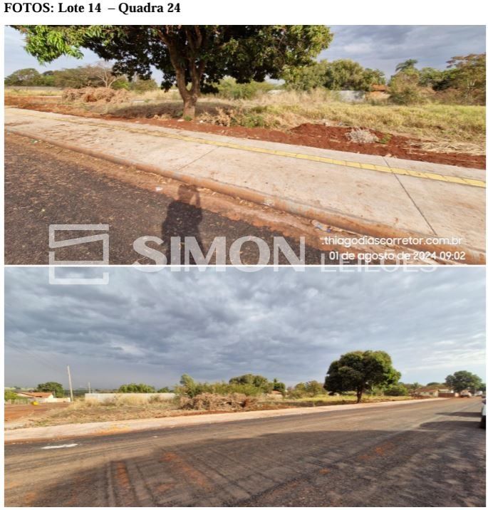 Imagem do imóvel a) Lote urbano nº 12, da quadra 24, com área de 525,00 m², situado na Avenida Cinco, Distrito de Alexandrita, Iturama/MG, frente para a Avenida Cinco, inscrição cadastral nº 2020180107001, com limites